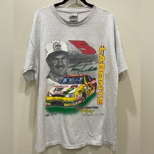 Vintage 90s Terry Labonte Kellogg’s Corn Flakes NASCAR Racing Graphic T XL Gray